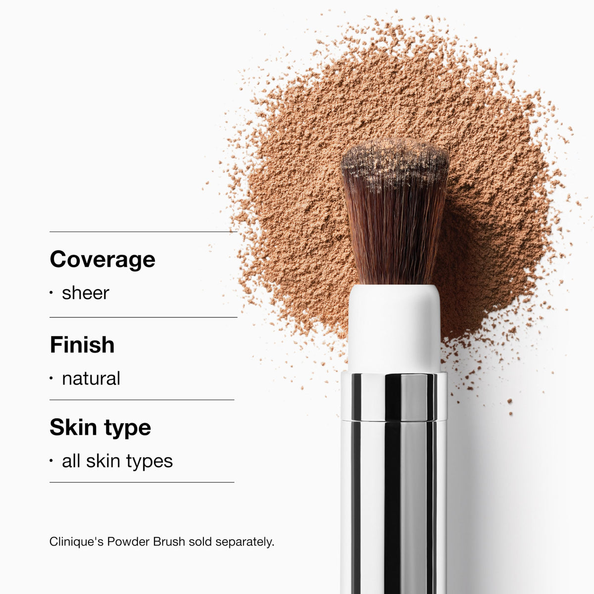 Clinique powder applied with brush demonstrating easy blending and lightweight feel