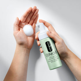 Clinique bottle label detail highlighting formulation and allergy-tested benefit