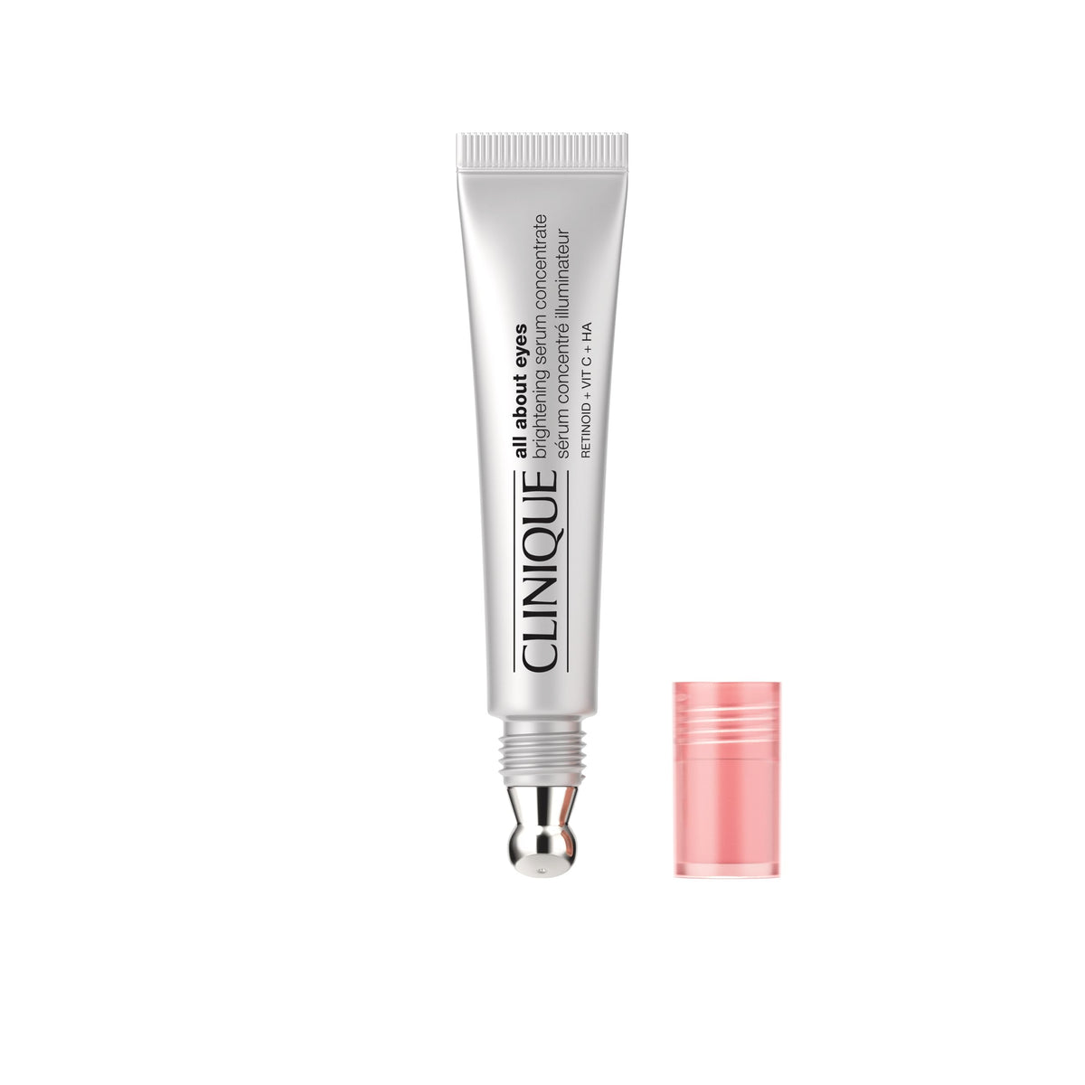Clinique front tube view showing compact brightening serum and clear branding