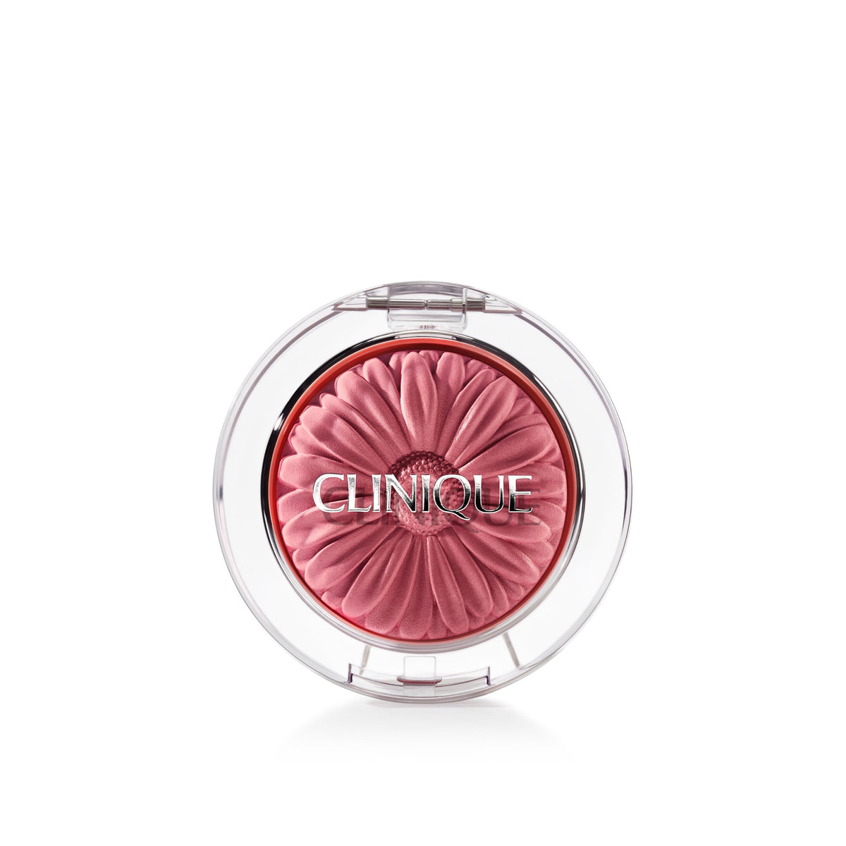 Clinique front compact showing Pink Pop shade and clear packaging benefit