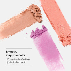 Clinique Cheek Pop swatched on model showing flattering natural color payoff