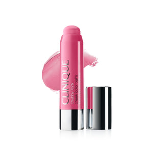 Clinique Chubby Stick front packaging showing Poppin' Pink and easy application benefit