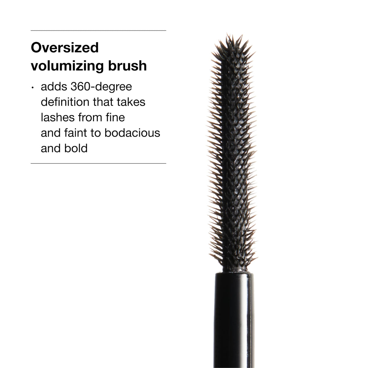 Clinique mascara swiped on lashes displaying length and volume
