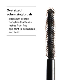 Clinique mascara swiped on lashes displaying length and volume