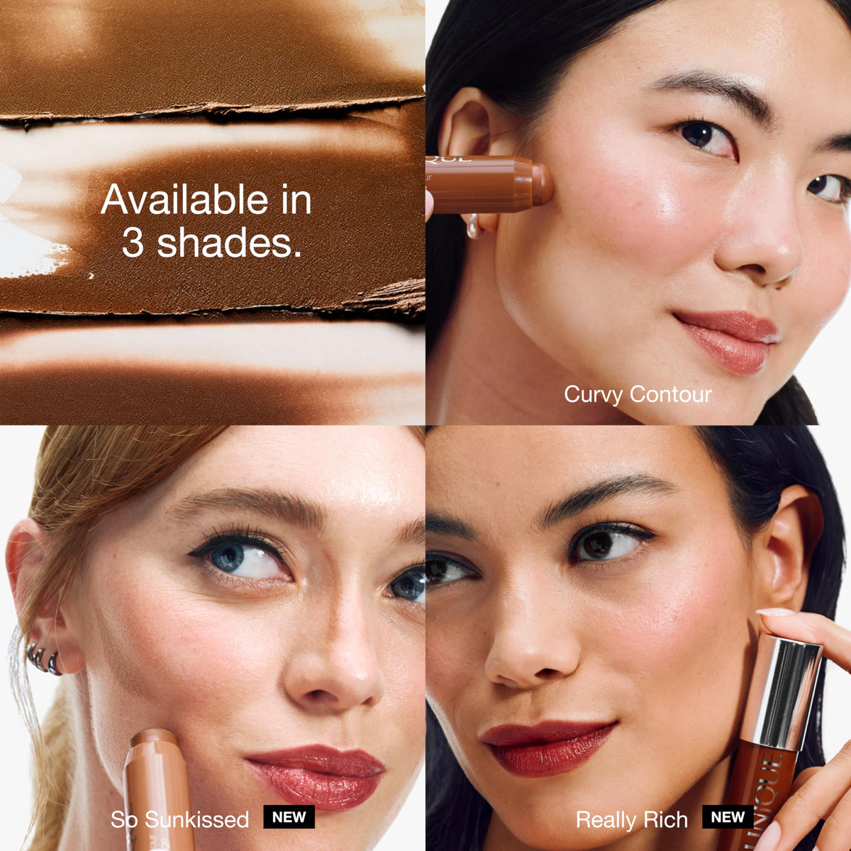 Clinique stick held in hand to show compact size and portability