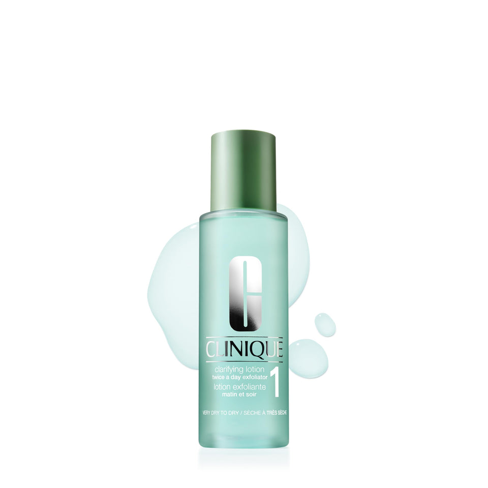 Clinique Clarifying Lotion front packaging showing bottle and label benefits
