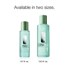 Clinique bottle on bathroom shelf in lifestyle setting showing routine-ready convenience