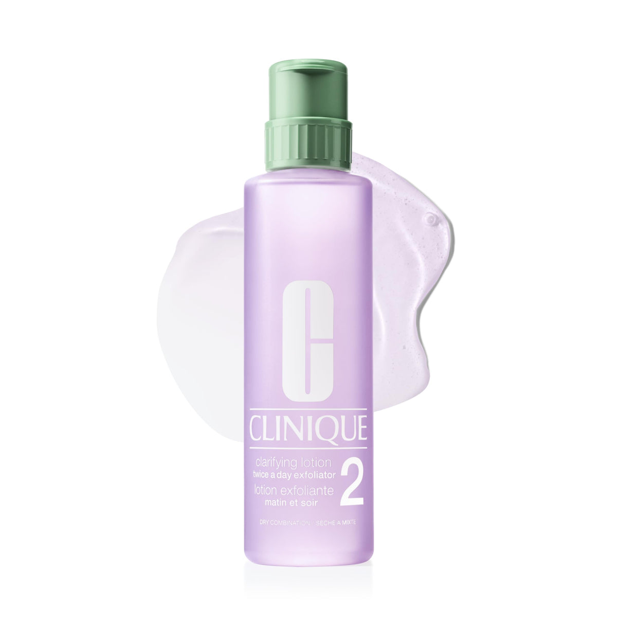 Clinique bottle front view showing Clarifying Lotion 2 for clearer skin