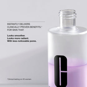 Clinique Clarifying Lotion 2 closeup of label highlighting skin-type and ingredient clarity benefit
