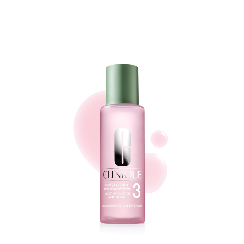 Clinique Clarifying Lotion 3 front bottle showing clean design and easy pour benefit