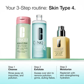 Clinique Clarifying Lotion 4 next to gentle cleanser illustrating step two routine