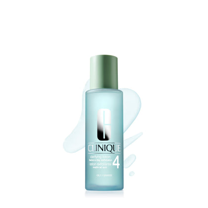 Clinique Clarifying Lotion 4 front bottle showing formula and volume benefits