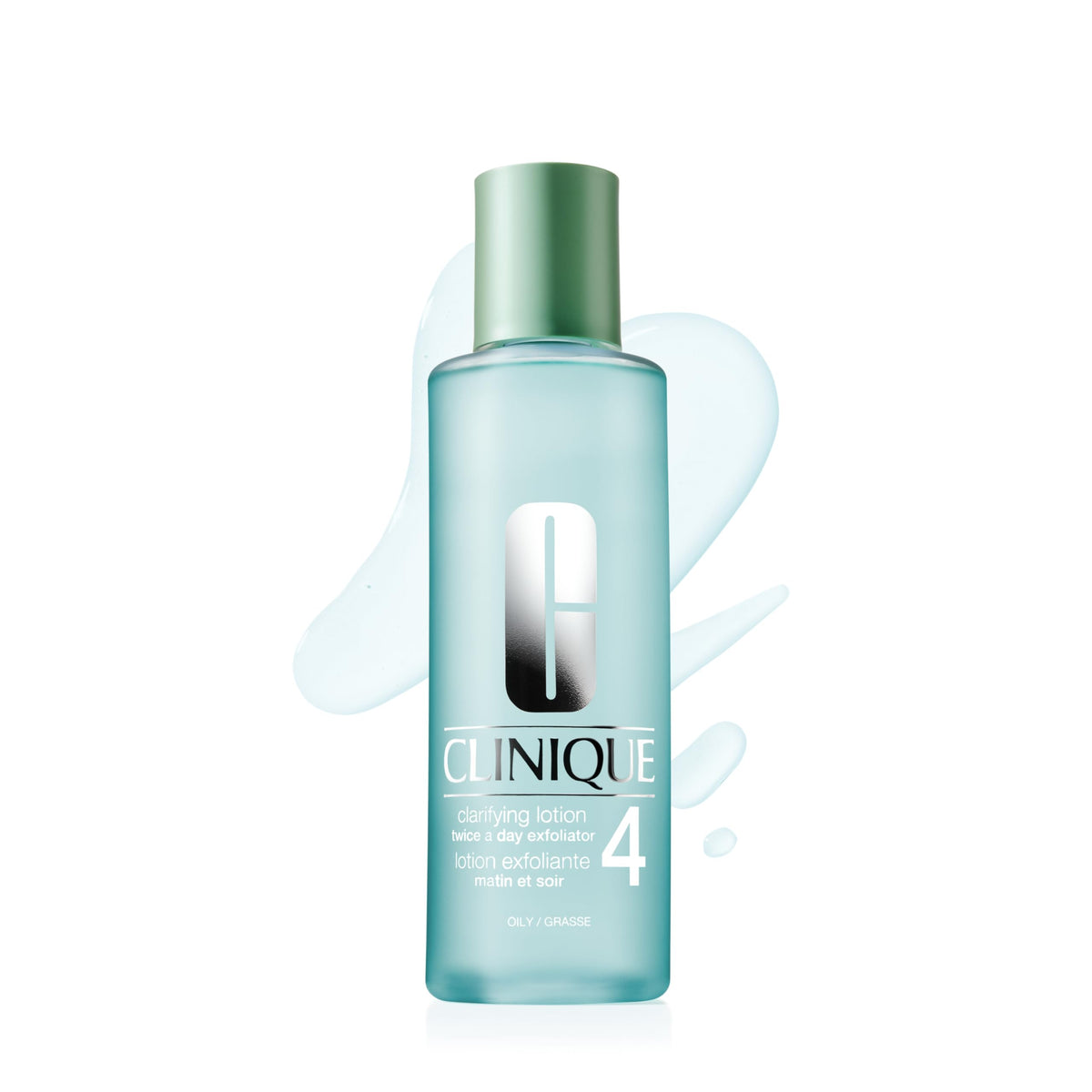 Clinique Clarifying Lotion 4 front bottle shows packaging and quick clarity benefits