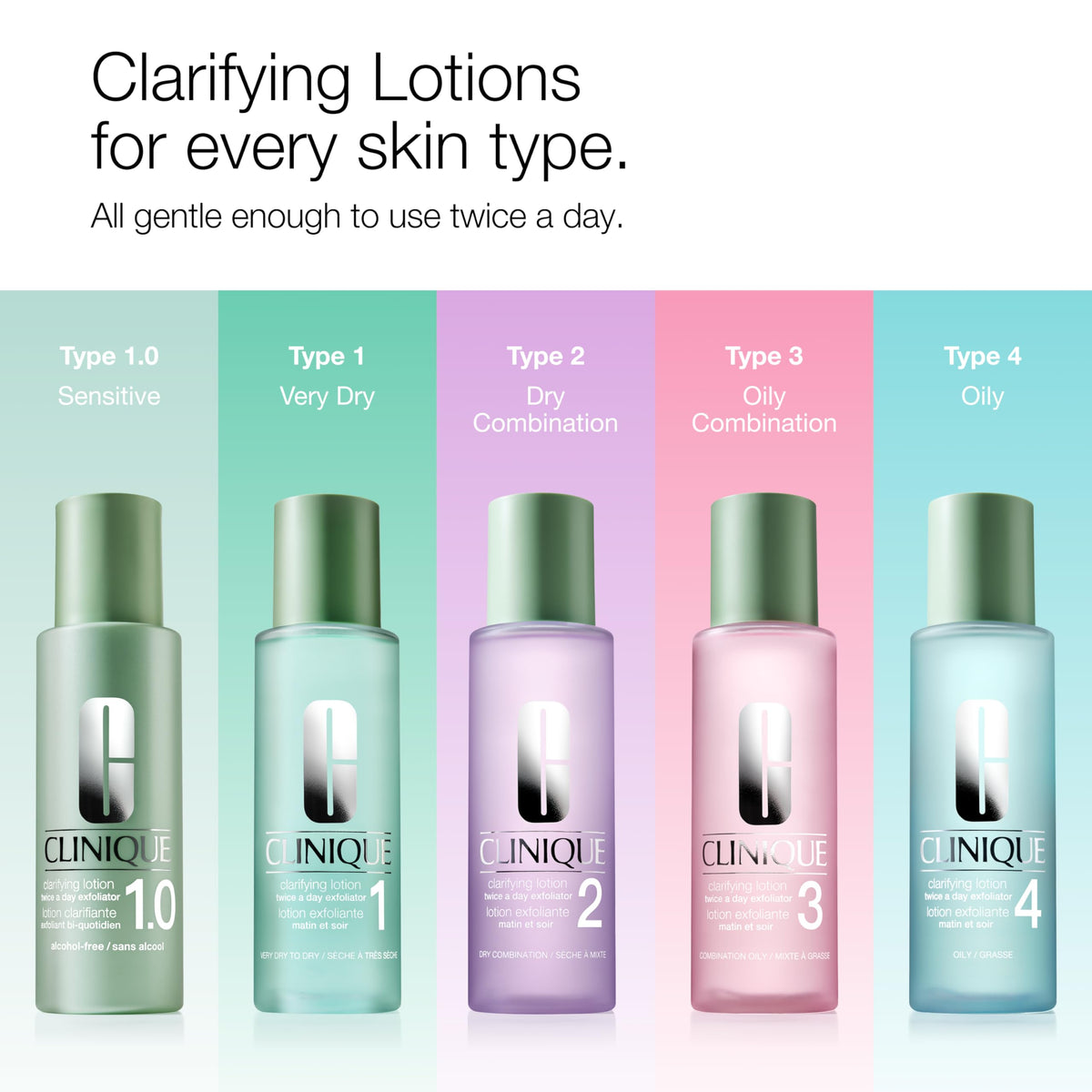 Clinique Clarifying Lotion 4 liquid texture poured to show lightweight exfoliating feel