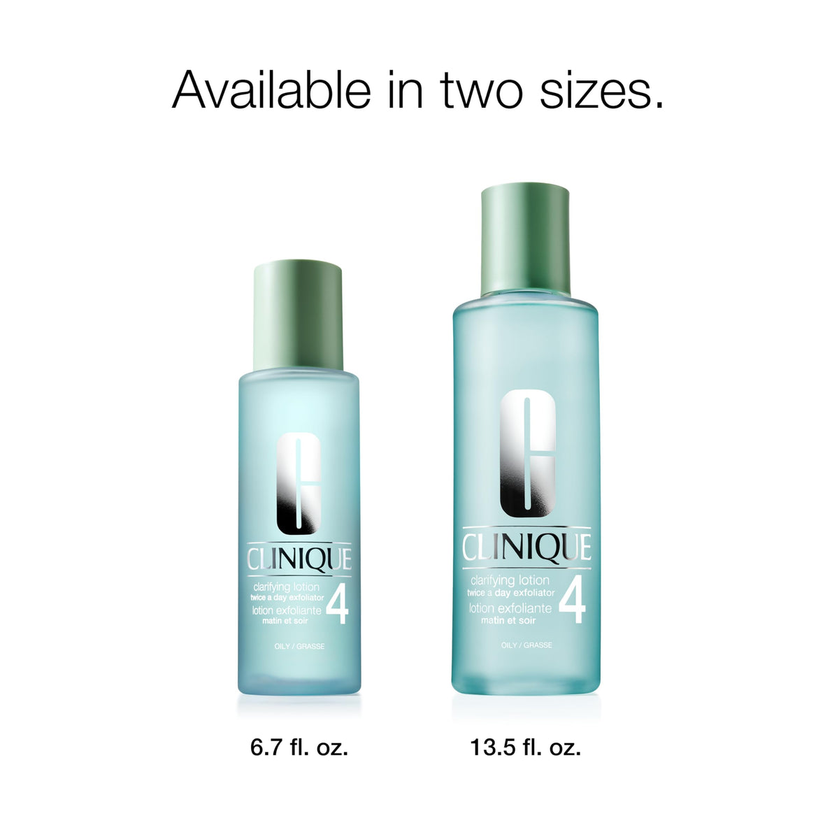 Clinique Clarifying Lotion 4 with ingredient highlights showing salicylic and witch hazel benefits