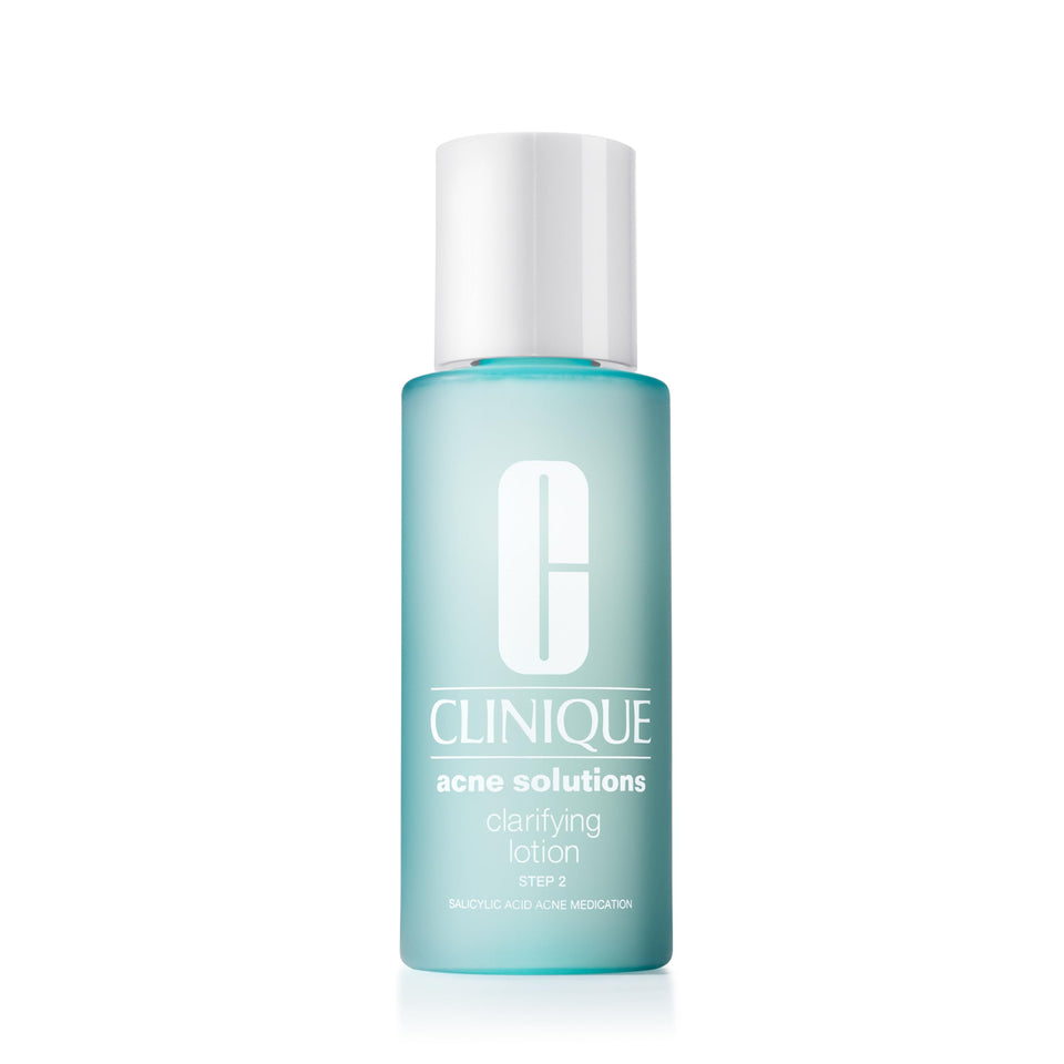 Clinique front packaging showing bottle and product name for clear skincare