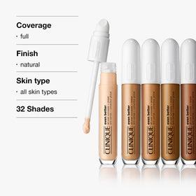 Clinique concealer being applied under eye demonstrating brightening and depuffing effect