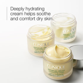 Close-up of Clinique cream texture in open jar illustrating rich, emollient hydration