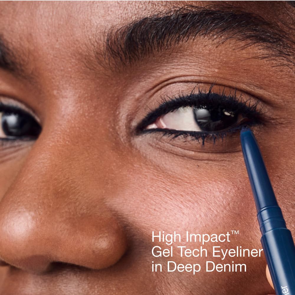 Clinique Deep Denim in evening makeup look offering vibrant color and smudge resistance