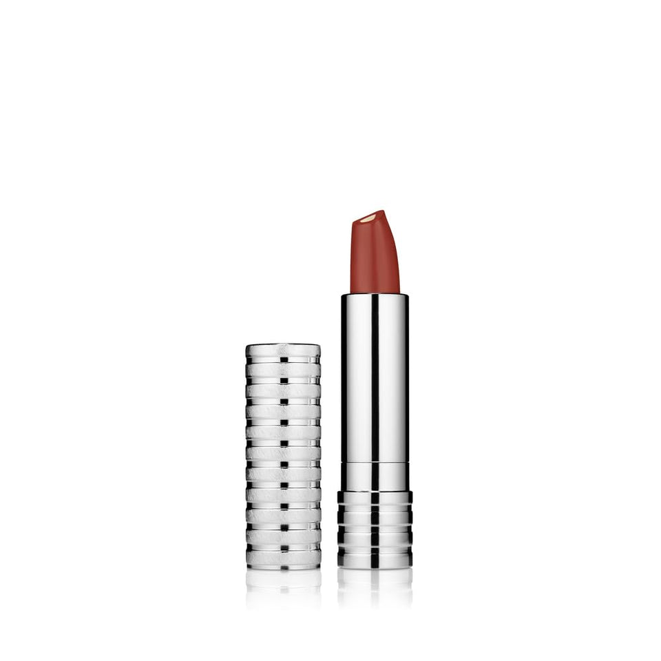 Clinique lipstick front packaging showing shade and sleek tube, easy store benefit