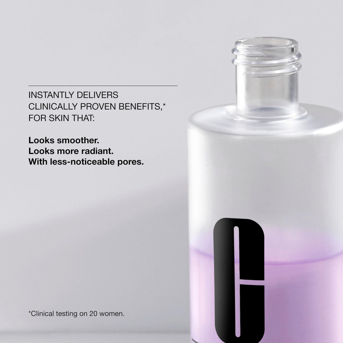 Clinique dramatically different lotion pump action showing fast absorbency benefit