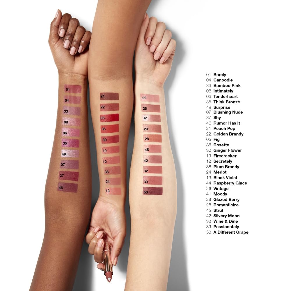 Clinique lipstick held in hand for scale showing travel-friendly size and convenience