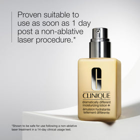 Clinique lotion texture close-up showing silky hydration and fast absorption