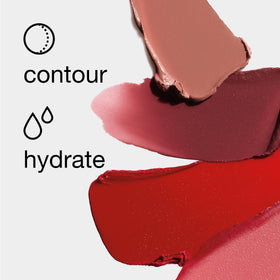 Clinique color swatch on arm showing hydrated glazed finish and rich pigment