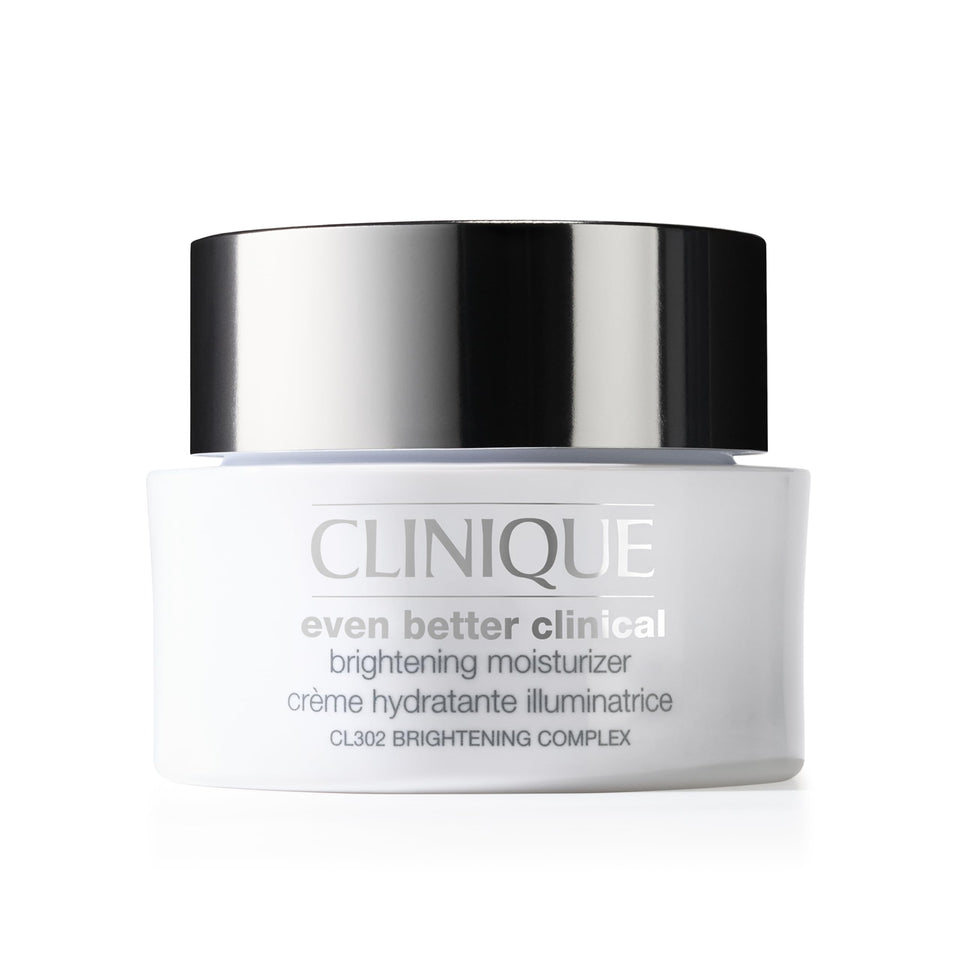 Clinique front packaging showing product and brand, highlights brightening benefit