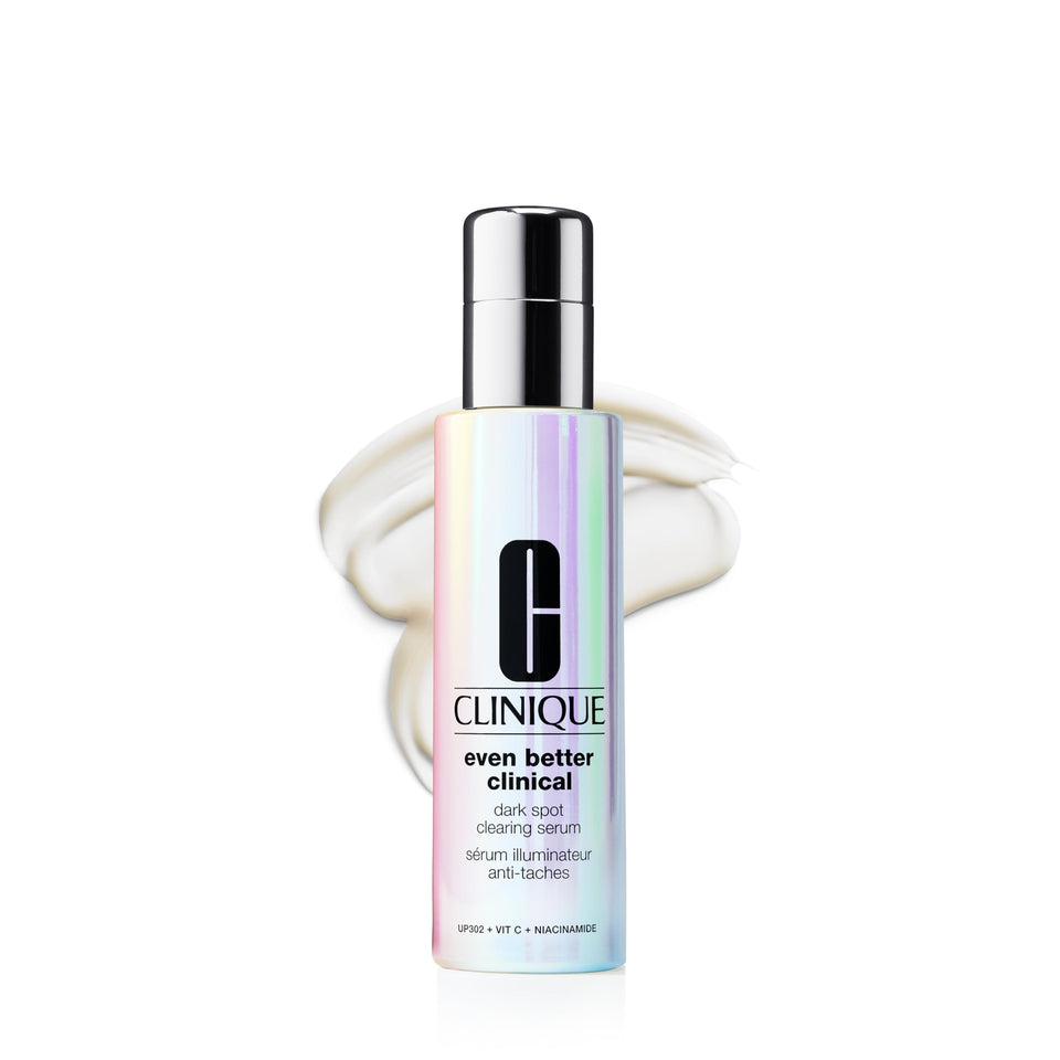 Clinique front bottle view showing sleek packaging and brightening benefit