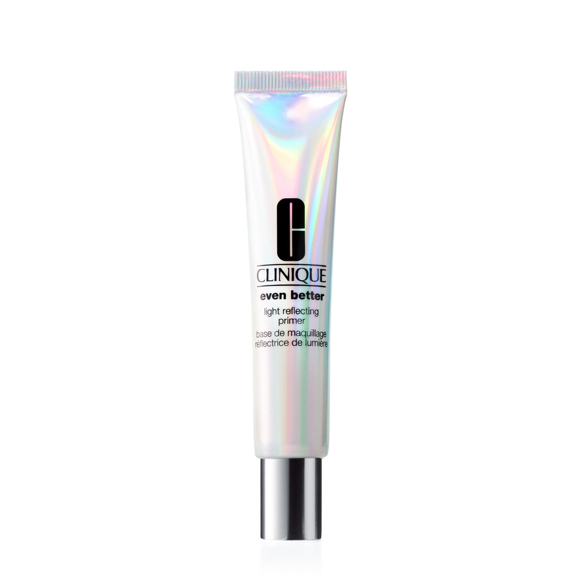Clinique primer front packaging showing brand and sleek tube, conveys trust