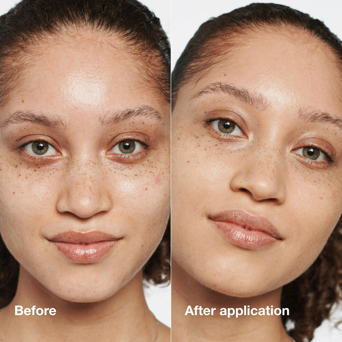 Clinique creamy foundation texture swatch demonstrating smooth blendability