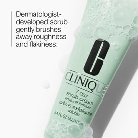 Clinique exfoliator cream texture close-up showing smooth lightweight finish