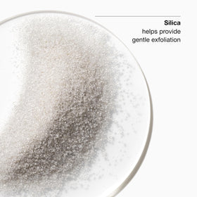 Clinique exfoliator silica particle detail illustrating gentle polishing action