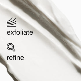Clinique exfoliator next to hand to show 8.5 fl oz scale for sizing clarity