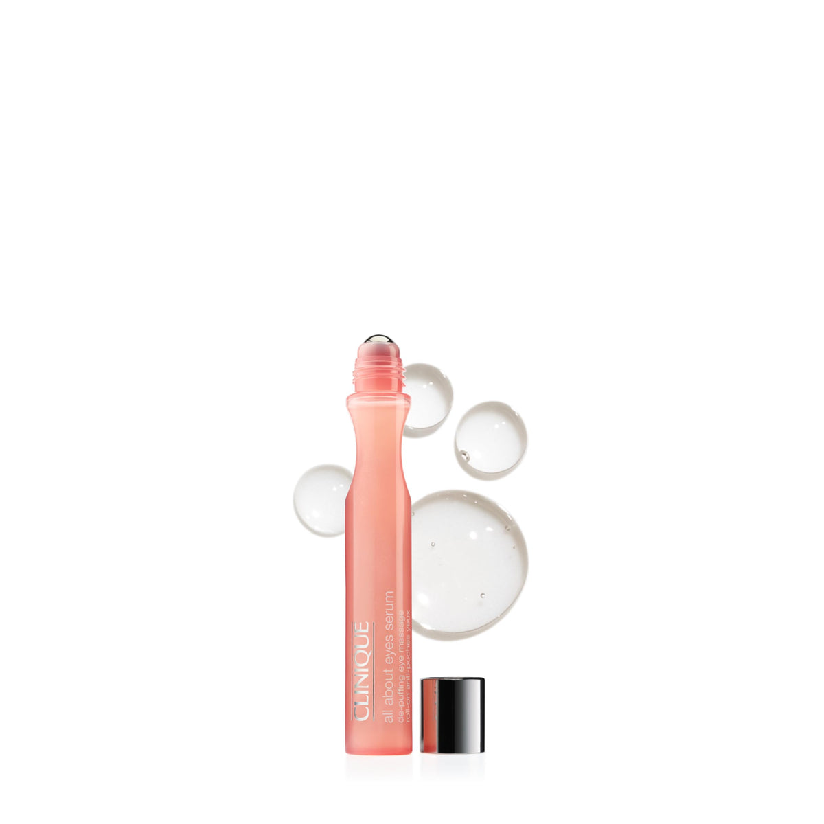 Clinique eye roller front packaging shows compact travel-ready tube and brand