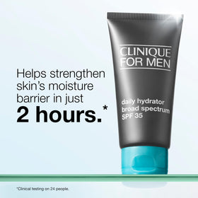 Clinique For Men application on face lifestyle scene showing smooth, non-greasy finish