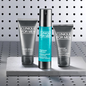 Clinique moisturizer on bathroom shelf in routine setting for daily hydration