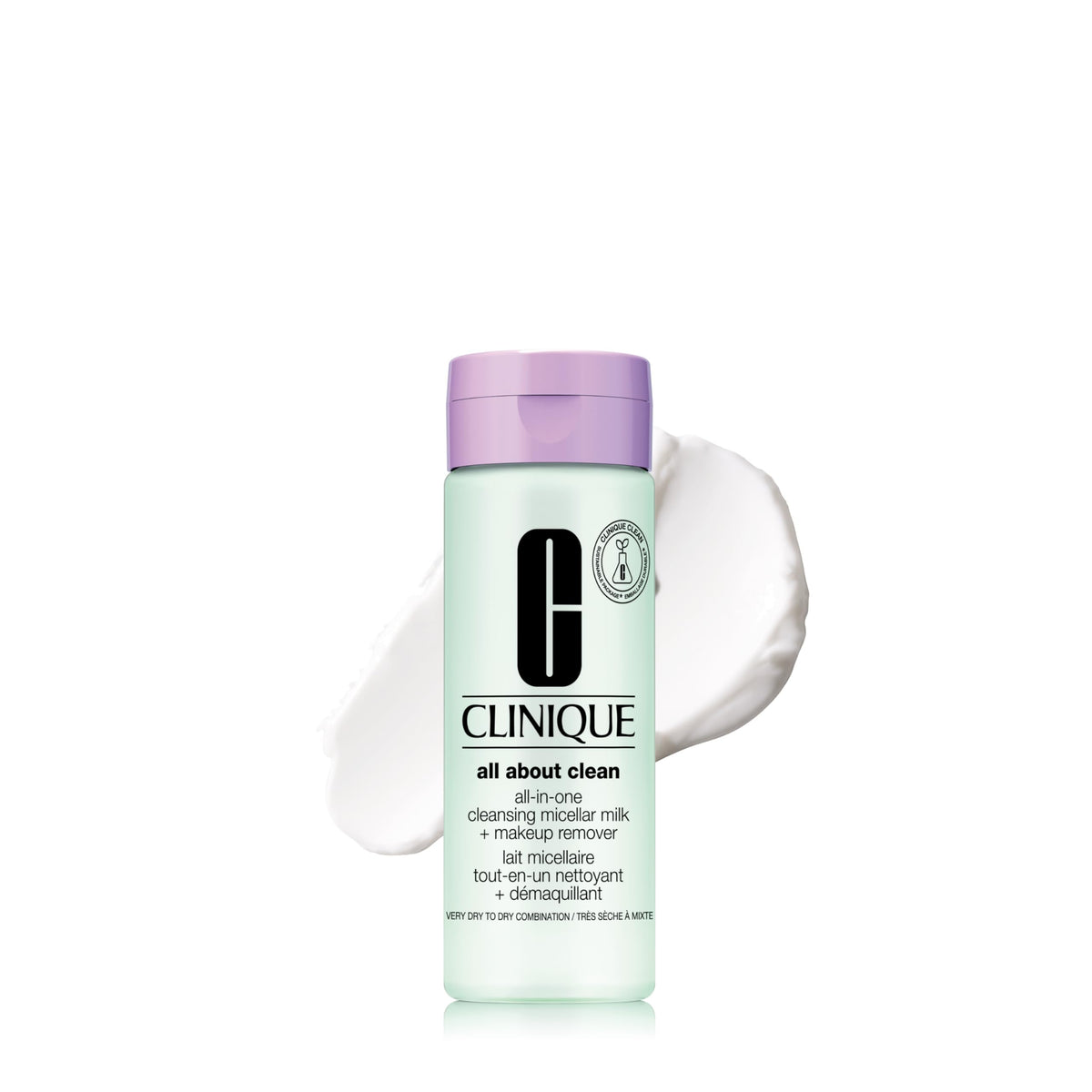 Clinique front bottle showing label and easy no-rinse benefit