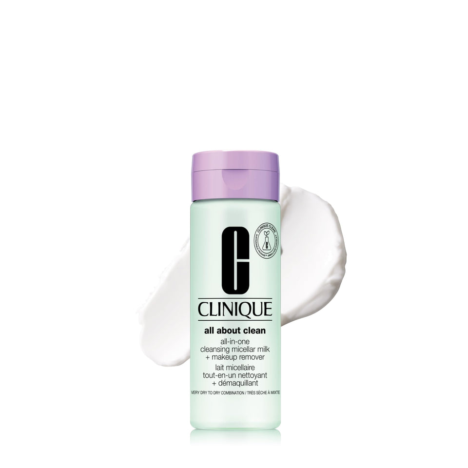 Clinique front bottle showing label and easy no-rinse benefit