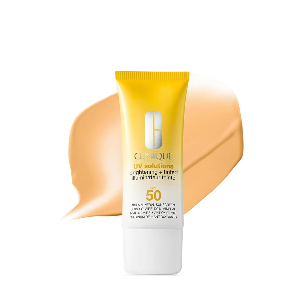 Clinique front packaging showing SPF 50 and brightening benefits