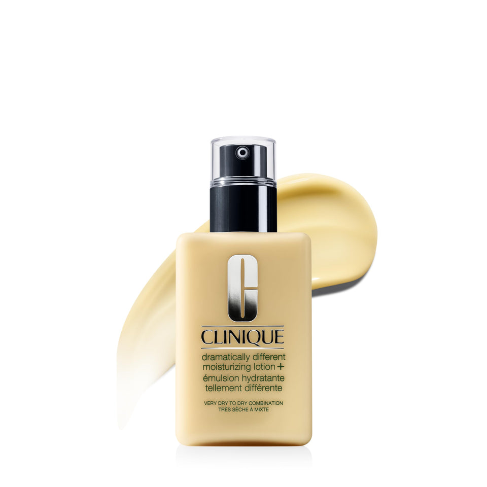Clinique front packaging showing Dramatically Different Lotion+ and fast hydration benefit