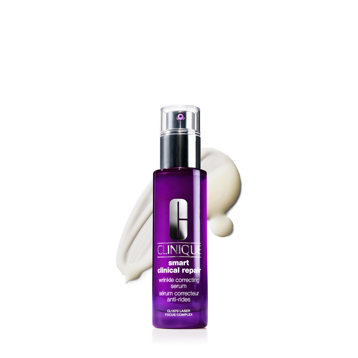 Clinique front packaging showing serum bottle and branding, conveys trust