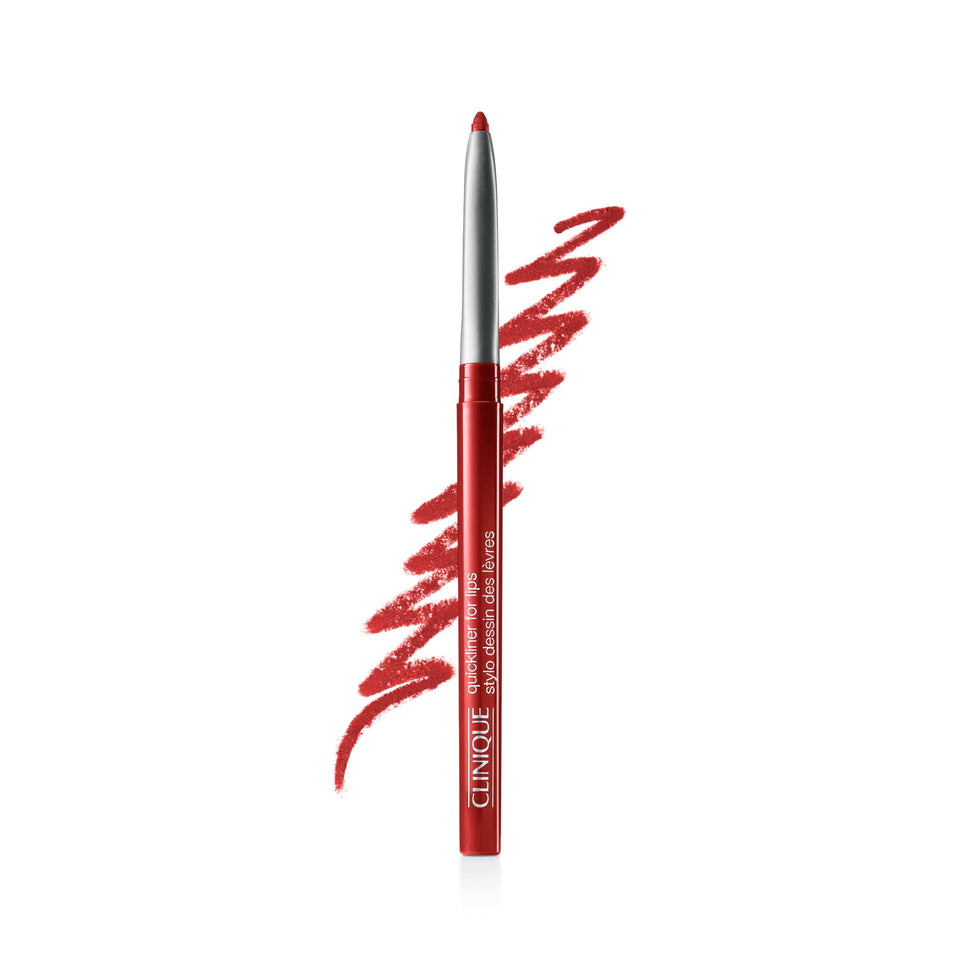 Clinique Quickliner front packaging showing cranberry shade and twist-up design benefit