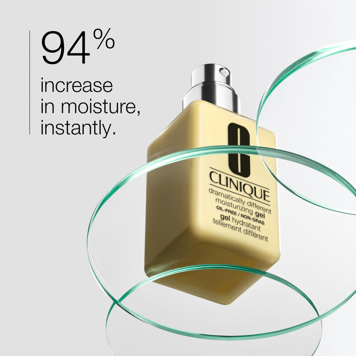 Clinique gel texture close-up on spatula revealing lightweight, oil-free consistency for quick absorption