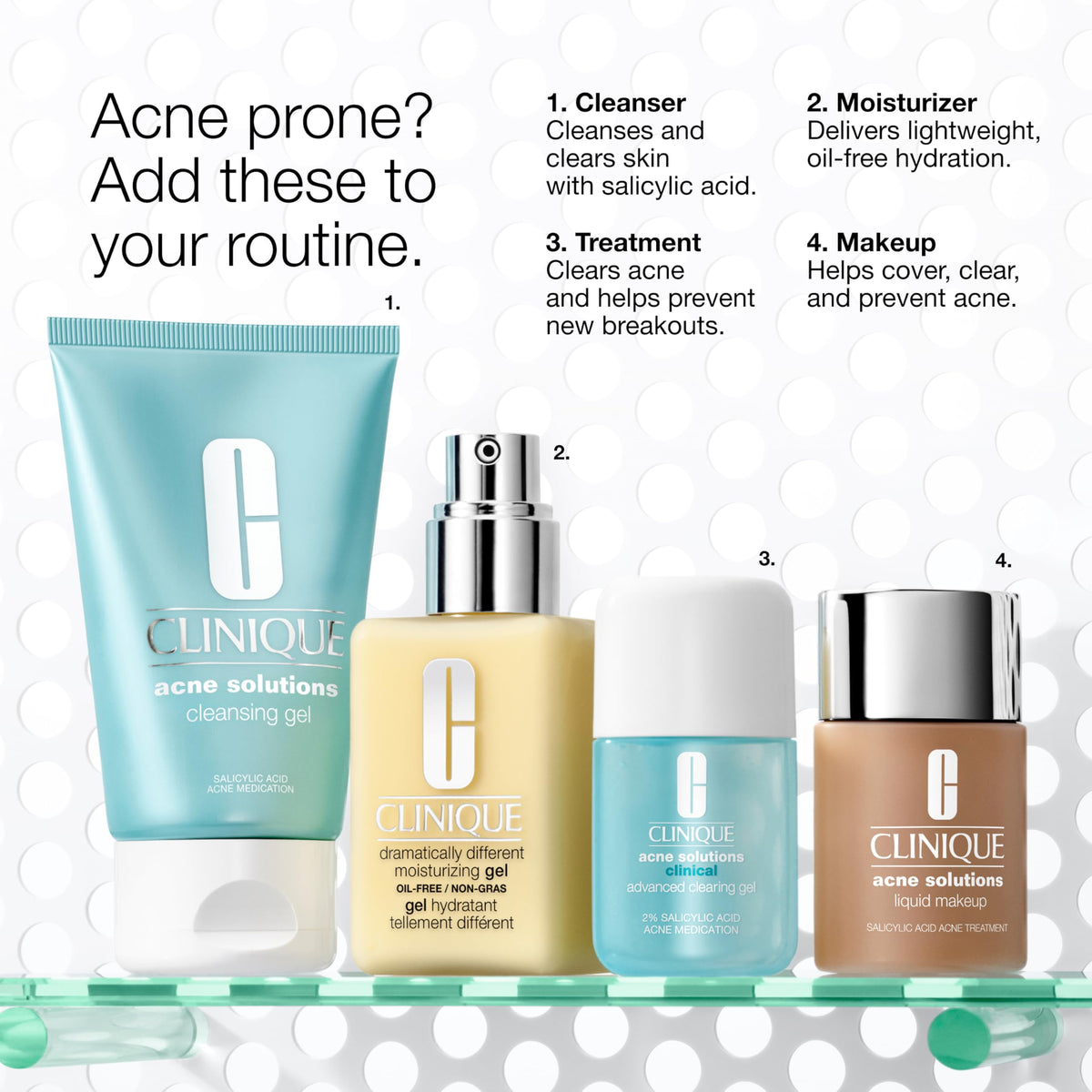 Clinique gel size comparison beside coin illustrating the mini 0.34 fl oz portability