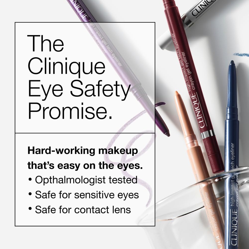 Clinique gel tech eyeliner packaging and shade label highlighting product info