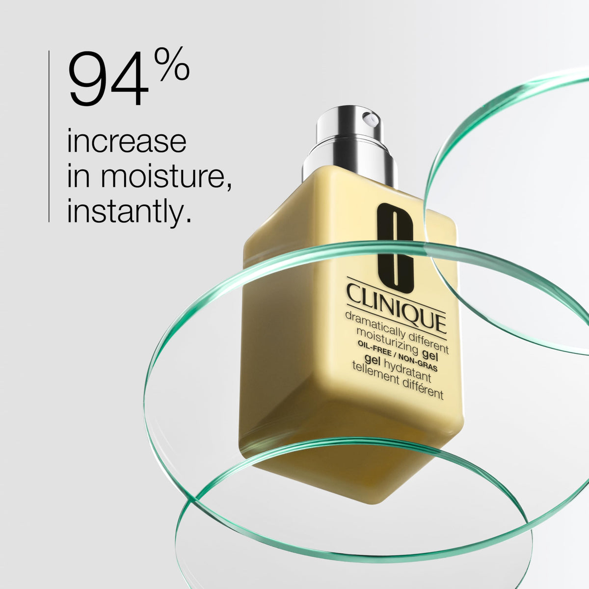 Clinique gel texture close-up demonstrating lightweight, fast-absorbing hydration benefit