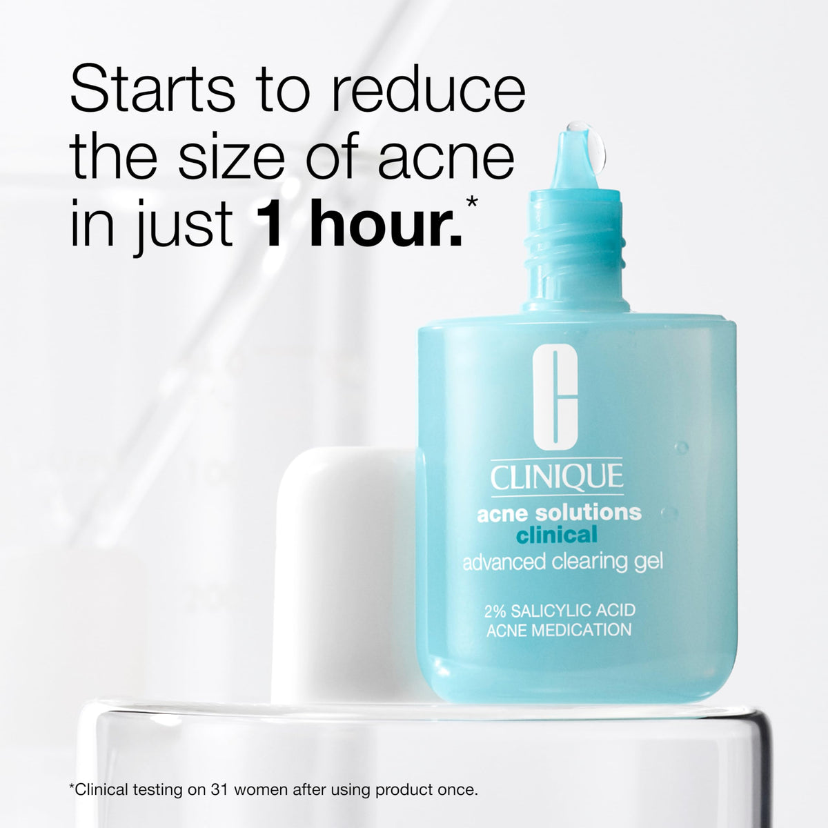 Clinique gel tube cap detail highlighting secure closure for leak-free travel benefit