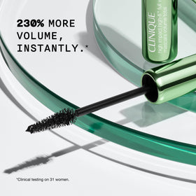 Clinique mascara on vanity with brushes and oils suggesting nourishing, salon-ready results